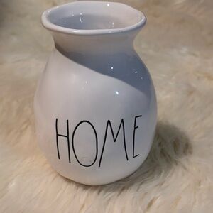Rae Dunn Cream Ceramic Vase with 'Home' Inscription